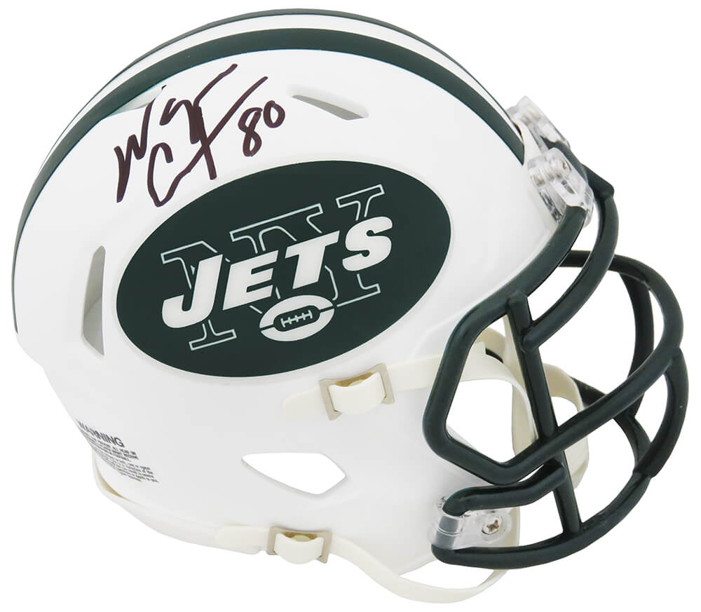 Wayne Chrebet Signed New York Jets Throwback White Riddell Speed Mini Helmet - CHRMIN300 - Wayne Chrebet Signed New York Jets Throwback White Riddell Speed Mini Helmet product image