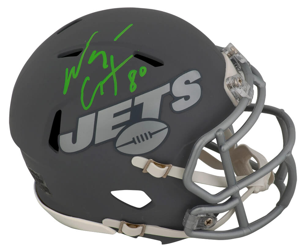 Wayne Chrebet Signed New York Jets SLATE Riddell Speed Mini Helmet - CHRMIN304 - Wayne Chrebet Signed New York Jets SLATE Riddell Speed Mini Helmet product image