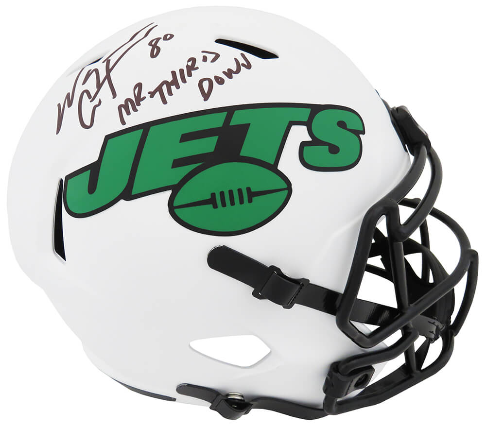 Wayne Chrebet Signed New York Jets Lunar Eclipse Riddell Full Size Speed Replica Helmet w/Mr. Third Down - CHRREP302 - Wayne Chrebet Signed New York Jets Lunar Eclipse Riddell Full Size Speed Replica Helmet w/Mr. Third Down product image