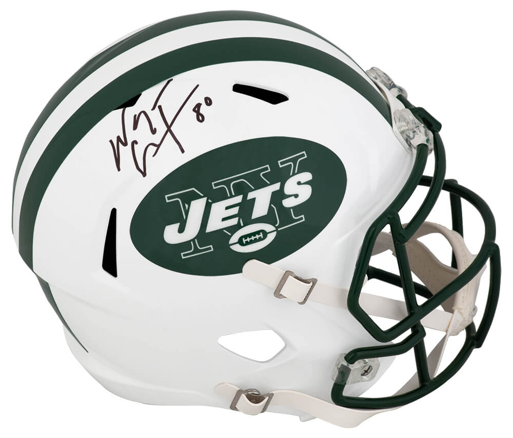 Wayne Chrebet Signed New York Jets Throwback White Riddell Full Size Speed Replica Helmet - CHRREP304 - Wayne Chrebet Signed New York Jets Throwback White Riddell Full Size Speed Replica Helmet product image