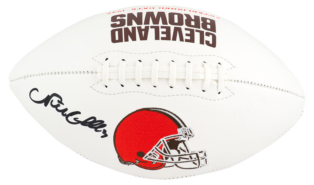 Nick Chubb Signed Cleveland Browns Wilson White Team Logo Football - CHUFTB301 - Nick Chubb Signed Cleveland Browns Wilson White Team Logo Football product image