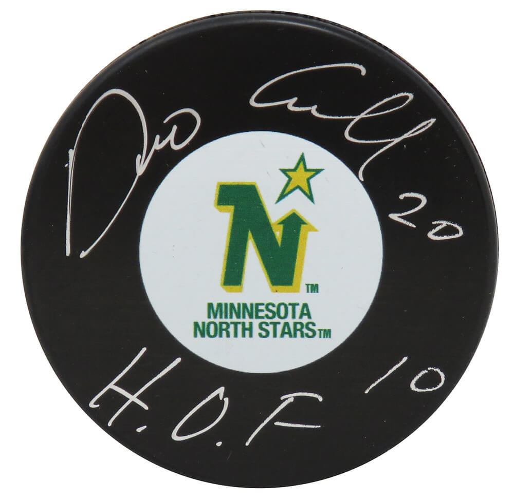 Dino Ciccarelli Signed Minnesota North Stars Logo Hockey Puck w/HOF'10 - CICPUC400 - Dino Ciccarelli Signed Minnesota North Stars Logo Hockey Puck w/HOF'10 product image