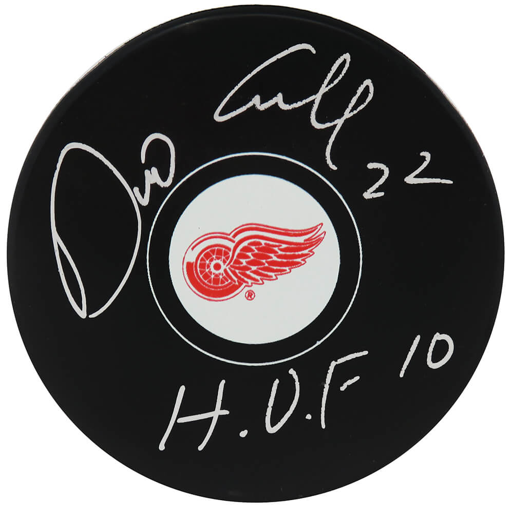Dino Ciccarelli Signed Detroit Red Wings Logo Hockey Puck w/HOF'10 - CICPUC401 - Dino Ciccarelli Signed Detroit Red Wings Logo Hockey Puck w/HOF'10 product image