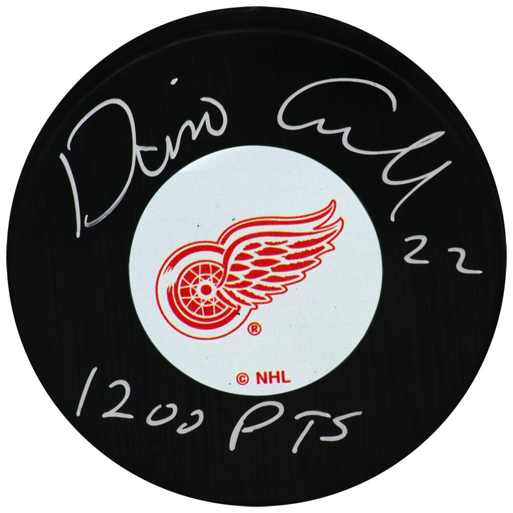 Dino Ciccarelli Signed Detroit Red Wings Logo Hockey Puck w/1200 Pts - CICPUC404 - Dino Ciccarelli Signed Detroit Red Wings Logo Hockey Puck w/1200 Pts product image