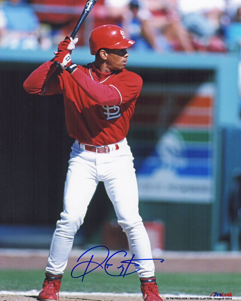 Royce Clayton Signed Cardinals Batting Action 8x10 Photo - CLA08P110 - Royce Clayton Signed Cardinals Batting Action 8x10 Photo product image