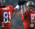 Dwight Clark & Russ Francis Signed San Francisco 49ers High Five 8x10 Photo w/Aloha - CLA08P303TW - Dwight Clark & Russ Francis Signed San Francisco 49ers High Five 8x10 Photo w/Aloha product image