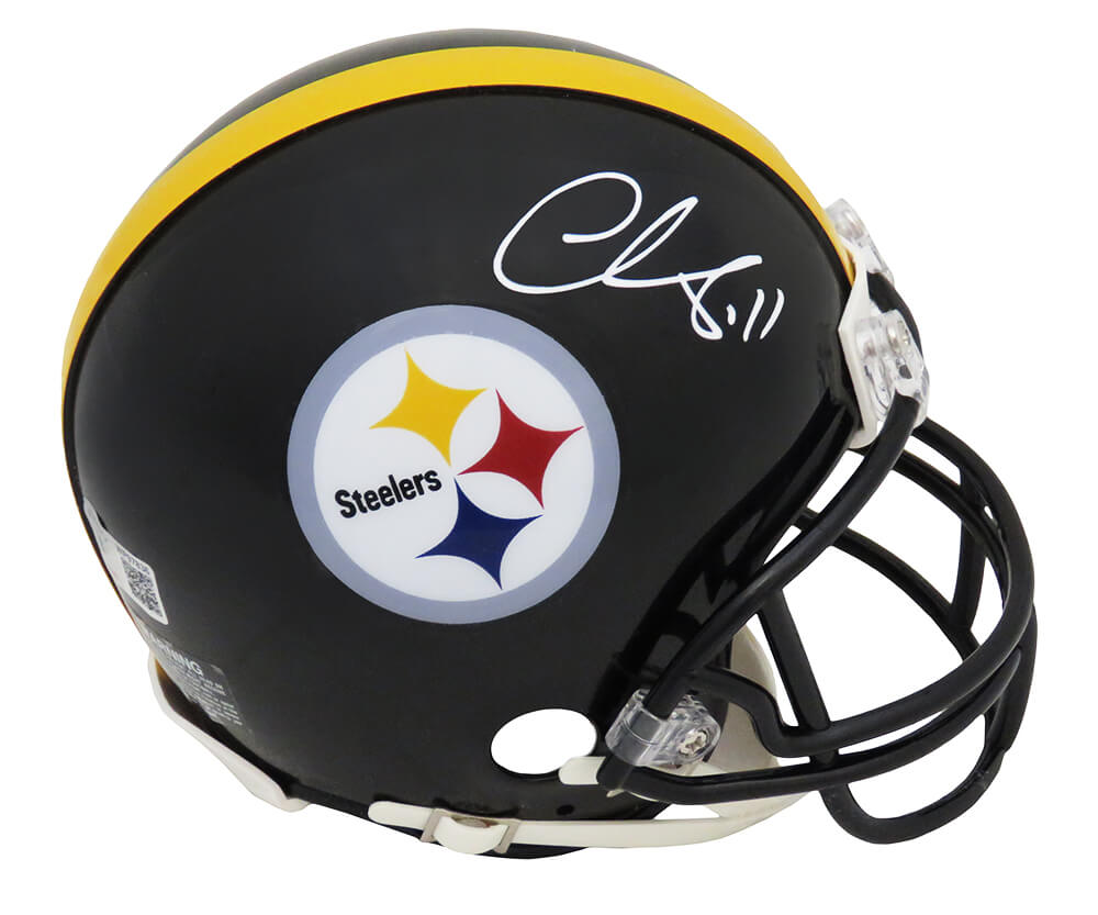 Chase Claypool Signed Pittsburgh Steelers Riddell Mini Helmet (Beckett) (White Ink) - CLAMIN301 - Chase Claypool Signed Pittsburgh Steelers Riddell Mini Helmet (Beckett) (White Ink) product image