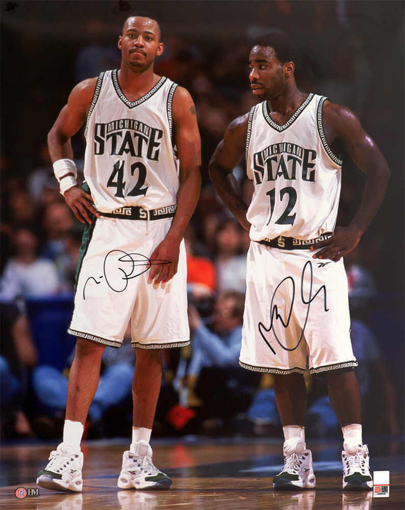 Mateen Cleaves & Morris Peterson Dual Signed Michigan State Spartans 16x20 Photo - CLE16P200 - Mateen Cleaves & Morris Peterson Dual Signed Michigan State Spartans 16x20 Photo product image