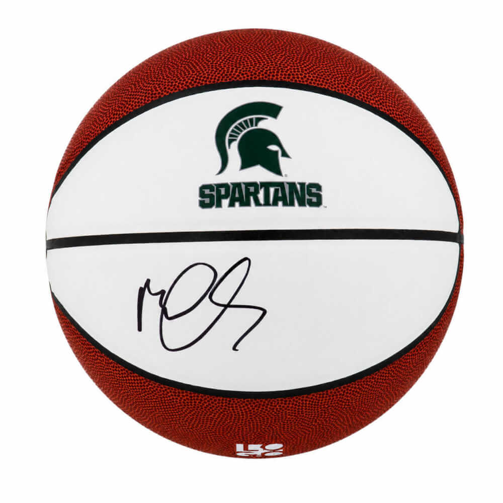 Mateen Cleaves Signed Michigan State Spartans Logo Brands White Logo Basketball - CLEBSK200 - Mateen Cleaves Signed Michigan State Spartans Logo Brands White Logo Basketball product image