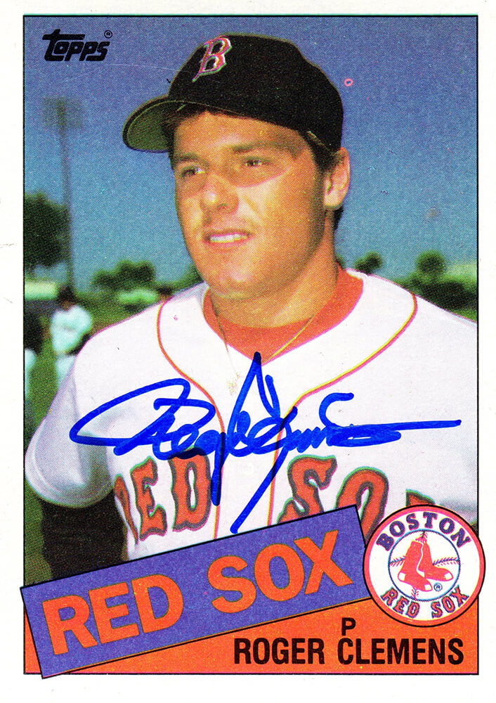 Roger Clemens Signed Boston Red Sox 1985 Topps Rookie Baseball Card #181 - CLECAR102 - Roger Clemens Signed Boston Red Sox 1985 Topps Rookie Baseball Card #181 product image