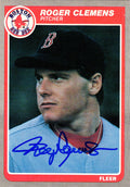 Roger Clemens Signed Boston Red Sox 1985 Fleer Rookie Baseball Card #155 - CLECAR104 - Roger Clemens Signed Boston Red Sox 1985 Fleer Rookie Baseball Card #155 product image
