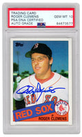 Roger Clemens Signed Boston Red Sox 1985 Topps Rookie Baseball Card #181 (PSA/DNA Encapsulated - Auto Grade 10) - CLECAR105 - Roger Clemens Signed Boston Red Sox 1985 Topps Rookie Baseball Card #181 (PSA/DNA Encapsulated - Auto Grade 10) product image