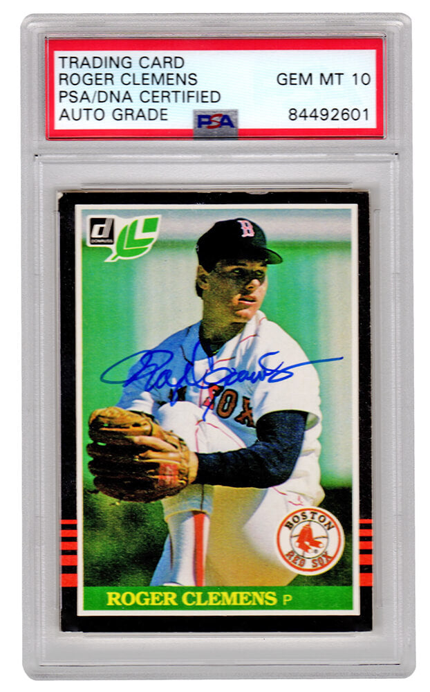 Roger Clemens Signed Boston Red Sox 1985 Donruss Rookie Baseball Card #273 (PSA/DNA Encapsulated - Auto Grade 10) - CLECAR106 - Roger Clemens Signed Boston Red Sox 1985 Donruss Rookie Baseball Card #273 (PSA/DNA Encapsulated - Auto Grade 10) product image