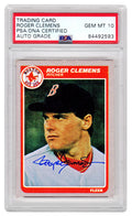 Roger Clemens Signed Boston Red Sox 1985 Fleer Rookie Baseball Card #155 (PSA/DNA Encapsulated - Auto Grade 10) - CLECAR107 - Roger Clemens Signed Boston Red Sox 1985 Fleer Rookie Baseball Card #155 (PSA/DNA Encapsulated - Auto Grade 10) product image