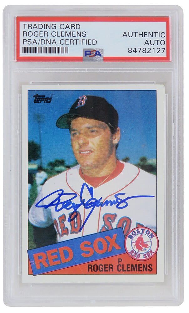 Roger Clemens Signed Boston Red Sox 1985 Topps Rookie Baseball Card #181 (PSA Encapsulated) - CLECAR110 - Roger Clemens Signed Boston Red Sox 1985 Topps Rookie Baseball Card #181 (PSA Encapsulated) product image