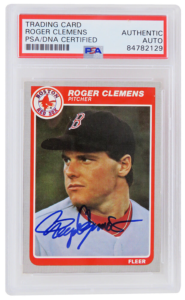 Roger Clemens Signed Boston Red Sox 1985 Fleer Rookie Baseball Card #155 (PSA Encapsulated) - CLECAR112 - Roger Clemens Signed Boston Red Sox 1985 Fleer Rookie Baseball Card #155 (PSA Encapsulated) product image