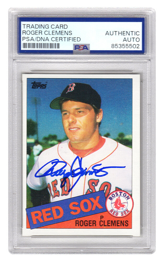 Roger Clemens Signed Red Sox 1985 Topps Rookie Baseball Card #181 - (PSA Encapsulated) - CLECAR113 - Roger Clemens Signed Red Sox 1985 Topps Rookie Baseball Card #181 - (PSA Encapsulated) product image