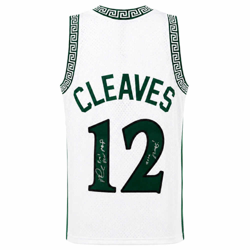 Mateen Cleaves Signed Michigan State 1999 M&N T/B White Swingman Basketball Jersey w/2000 MOP - CLEJRY200 - Mateen Cleaves Signed Michigan State 1999 M&N T/B White Swingman Basketball Jersey w/2000 MOP product image