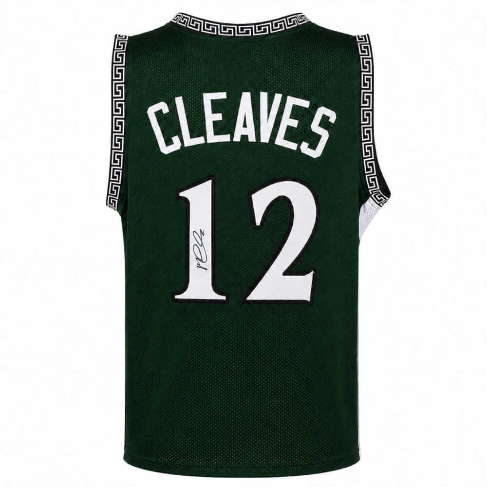 Mateen Cleaves Signed Green Custom College Basketball Jersey - CLEJRY201 - Mateen Cleaves Signed Green Custom College Basketball Jersey product image