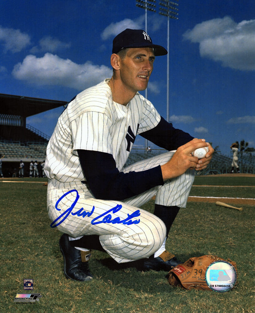 Jim Coates Signed New York Yankees Kneeling Pose 8x10 Photo - (In Blue) - COA08P104TW - Jim Coates Signed New York Yankees Kneeling Pose 8x10 Photo - (In Blue) product image
