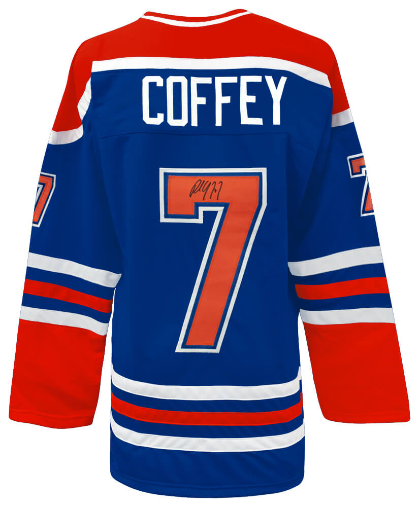 Paul Coffey Signed Blue Custom Hockey Jersey - COFJRY400 - Paul Coffey Signed Blue Custom Hockey Jersey product image
