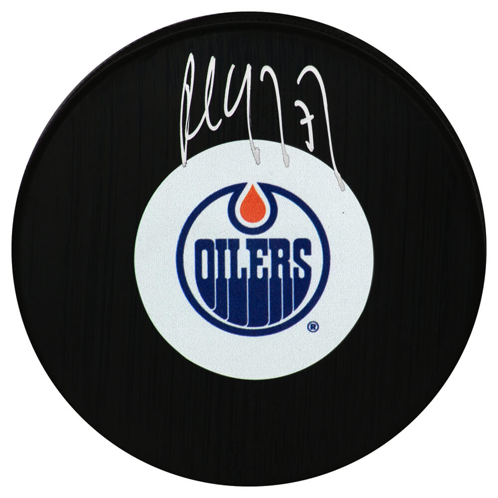 Paul Coffey Signed Edmonton Oilers Medium Logo Hockey Puck - COFPUC405 - Paul Coffey Signed Edmonton Oilers Medium Logo Hockey Puck product image