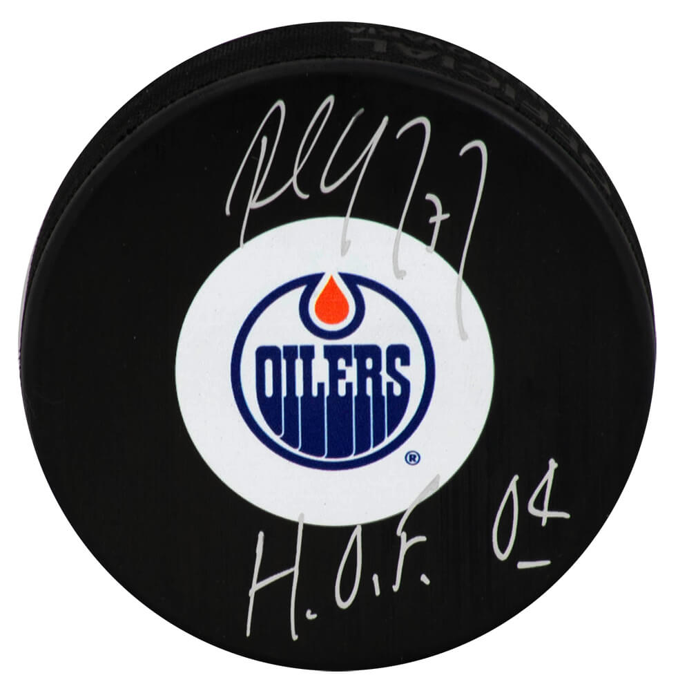 Paul Coffey Signed Edmonton Oilers (Medium) Logo Hockey Puck w/HOF'04 - COFPUC406 - Paul Coffey Signed Edmonton Oilers (Medium) Logo Hockey Puck w/HOF'04 product image