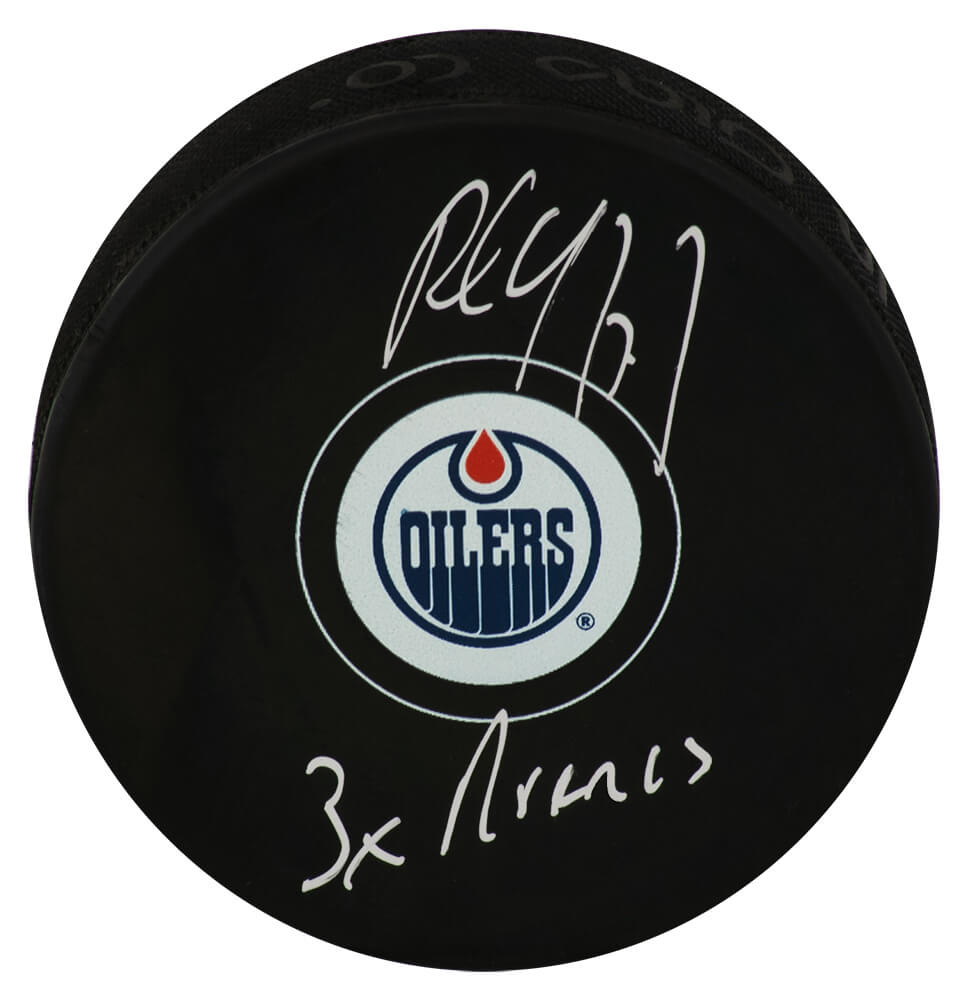 Paul Coffey Signed Edmonton Oilers Logo Hockey Puck w/3x Norris - COFPUC407 - Paul Coffey Signed Edmonton Oilers Logo Hockey Puck w/3x Norris product image