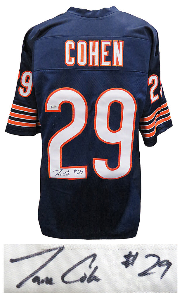 Tarik Cohen Signed Navy Custom Football Jersey (Beckett) - COHJRY302 - Tarik Cohen Signed Navy Custom Football Jersey (Beckett) product image