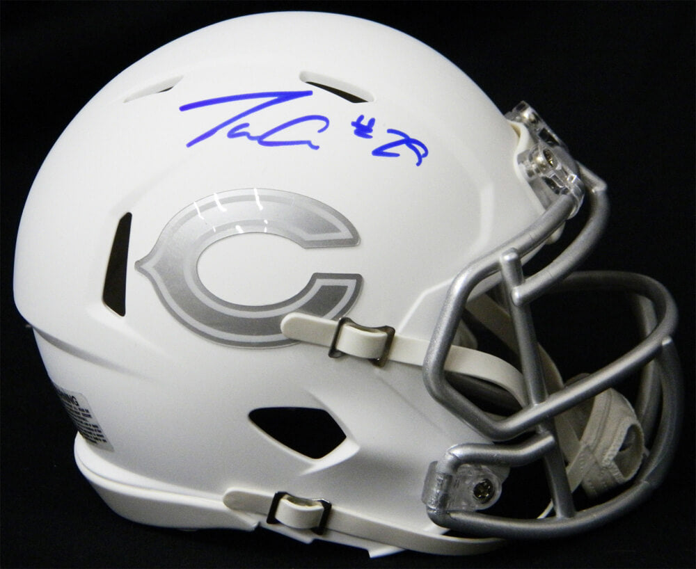 Tarik Cohen Signed Chicago Bears White Ice Riddell Speed Mini Helmet - COHMIN301 - Tarik Cohen Signed Chicago Bears White Ice Riddell Speed Mini Helmet product image