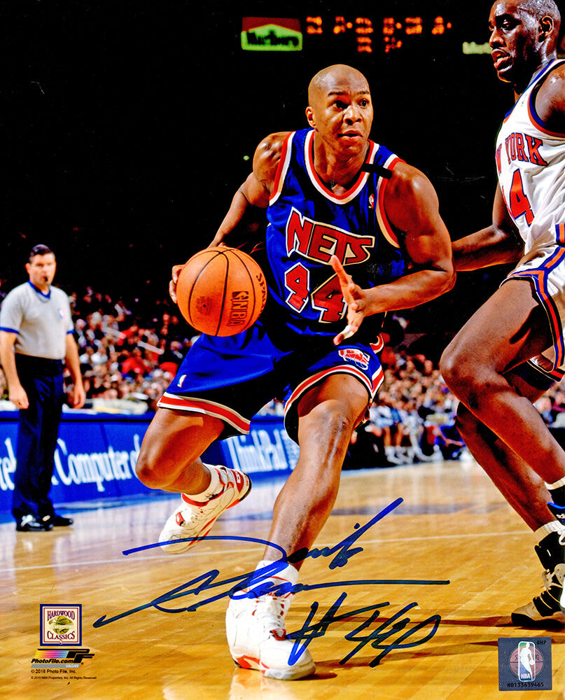 Derrick Coleman Signed Nets Action vs Knicks 8x10 Photo - COL08P200 - Derrick Coleman Signed Nets Action vs Knicks 8x10 Photo product image