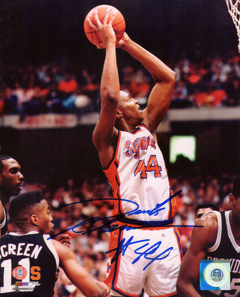 Derrick Coleman Signed Syracuse White Jersey Shooting 8x10 Photo - COL08P205 - Derrick Coleman Signed Syracuse White Jersey Shooting 8x10 Photo product image