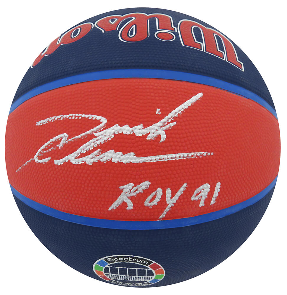 Derrick Coleman Signed Wilson The City Philadelphia 76ers Logo Basketball w/ROY'91 - COLBSK202 - Derrick Coleman Signed Wilson The City Philadelphia 76ers Logo Basketball w/ROY'91 product image