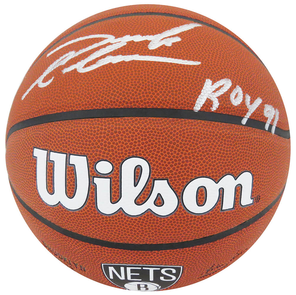 Derrick Coleman Signed Wilson Brooklyn Nets Logo NBA Basketball w/ROY'91 - COLBSK203 - Derrick Coleman Signed Wilson Brooklyn Nets Logo NBA Basketball w/ROY'91 product image
