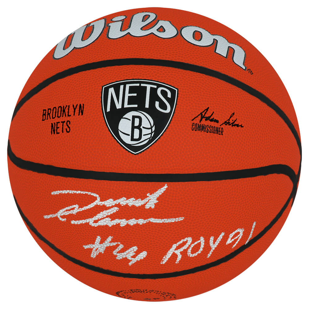 Derrick Coleman Signed Brooklyn Nets Logo Wilson NBA Basketball w/ROY'91 - COLBSK205 - Derrick Coleman Signed Brooklyn Nets Logo Wilson NBA Basketball w/ROY'91 product image