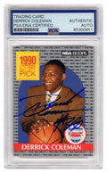 Derrick Coleman Signed Nets 1990 NBA Hoops Rookie Basketball Card #390 - (PSA Encapsulated) - COLCAR201 - Derrick Coleman Signed Nets 1990 NBA Hoops Rookie Basketball Card #390 - (PSA Encapsulated) product image