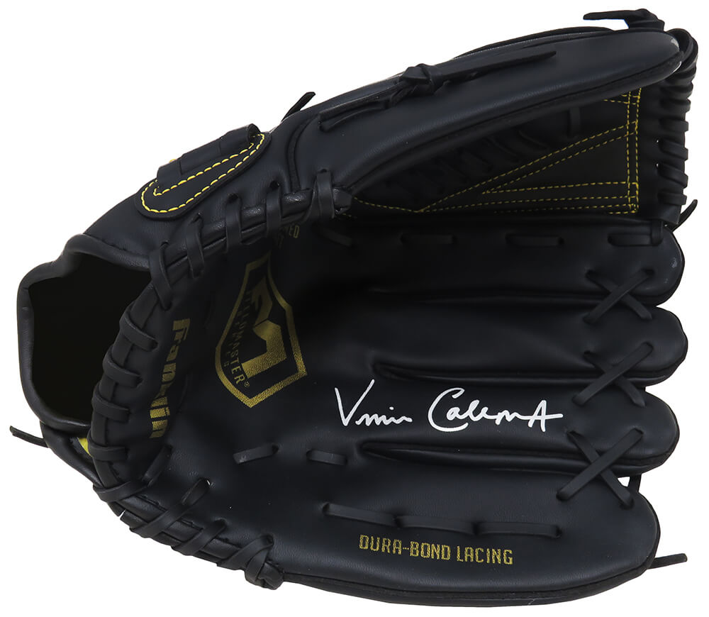 Vince Coleman Signed Franklin Black Baseball Fielders Glove - COLGLV100 - Vince Coleman Signed Franklin Black Baseball Fielders Glove product image