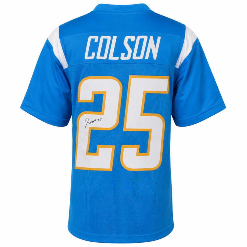 Junior Colson Signed Powder Blue Custom Football Jersey - COLJRY302 - Junior Colson Signed Powder Blue Custom Football Jersey product image