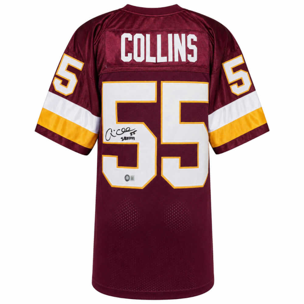 Andre Collins Signed Maroon Throwback Custom Football Jersey w/SB XXVI - COLJRY310 - Andre Collins Signed Maroon Throwback Custom Football Jersey w/SB XXVI product image