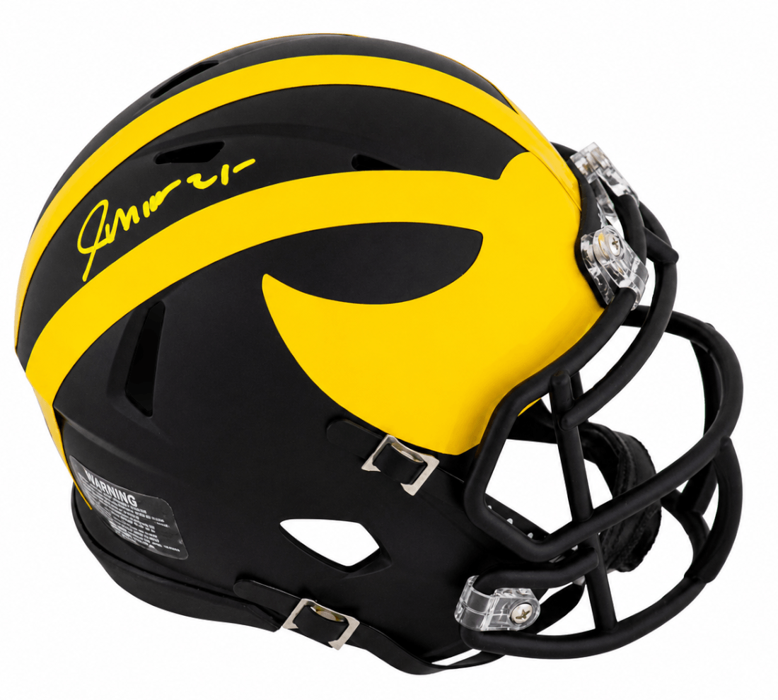 Junior Colson Signed Michigan Wolverines Riddell Speed Mini Helmet - COLMIN320 - Junior Colson Signed Michigan Wolverines Riddell Speed Mini Helmet product image