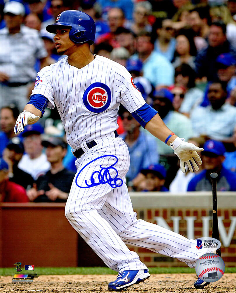 Willson Contreras Signed Chicago Cubs Swinging Action 8x10 Photo - CON08P111 - Willson Contreras Signed Chicago Cubs Swinging Action 8x10 Photo product image