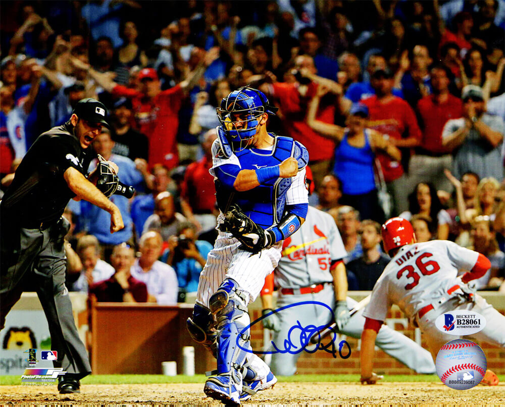 Willson Contreras Signed Chicago Cubs Catching Fist Pump 8x10 Photo - CON08P112 - Willson Contreras Signed Chicago Cubs Catching Fist Pump 8x10 Photo product image