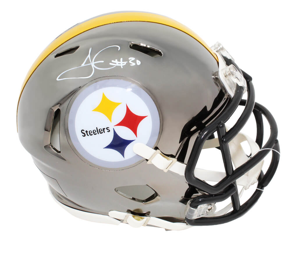 James Conner Signed Pittsburgh Steelers Chrome Riddell Speed Mini Helmet - CONMIN302 - James Conner Signed Pittsburgh Steelers Chrome Riddell Speed Mini Helmet product image