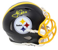James Conner Signed Pittsburgh Steelers Flat Black Matte Riddell Speed Mini Helmet - CONMIN303 - James Conner Signed Pittsburgh Steelers Flat Black Matte Riddell Speed Mini Helmet product image