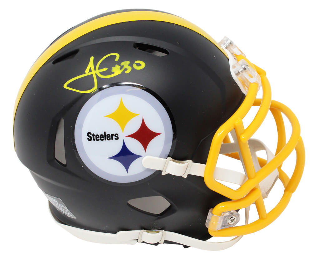 James Conner Signed Pittsburgh Steelers Flat Black Matte Riddell Speed Mini Helmet - CONMIN303 - James Conner Signed Pittsburgh Steelers Flat Black Matte Riddell Speed Mini Helmet product image