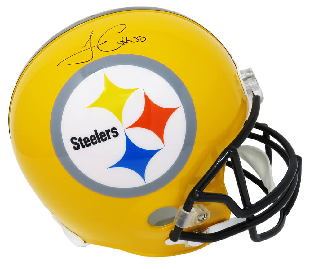 James Conner Signed Pittsburgh Steelers Gold 75th Anniversary Riddell Full Size Replica Helmet - CONREP301 - James Conner Signed Pittsburgh Steelers Gold 75th Anniversary Riddell Full Size Replica Helmet product image