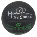 Michael Cooper Signed Spalding Phantom Black NBA Basketball w/5x Champs - COOBSK201 - Michael Cooper Signed Spalding Phantom Black NBA Basketball w/5x Champs product image
