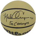 Michael Cooper Signed Wilson Gold NBA Basketball w/5x Champs - COOBSK204 - Michael Cooper Signed Wilson Gold NBA Basketball w/5x Champs product image
