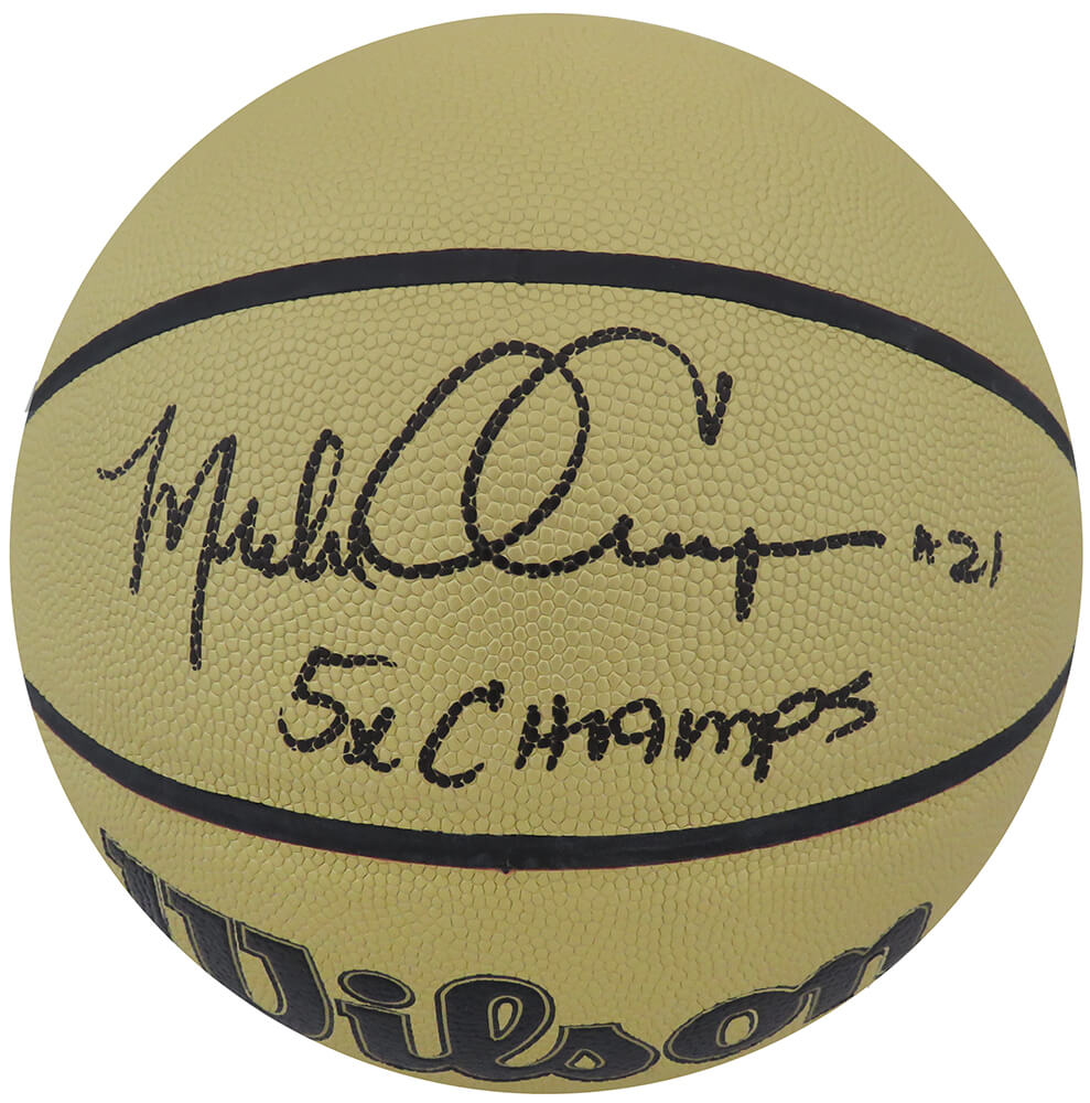 Michael Cooper Signed Wilson Gold NBA Basketball w/5x Champs - COOBSK204 - Michael Cooper Signed Wilson Gold NBA Basketball w/5x Champs product image
