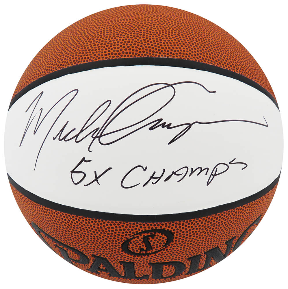 Michael Cooper Signed Spalding White Panel Basketball w/5x Champs - COOBSK205 - Michael Cooper Signed Spalding White Panel Basketball w/5x Champs product image